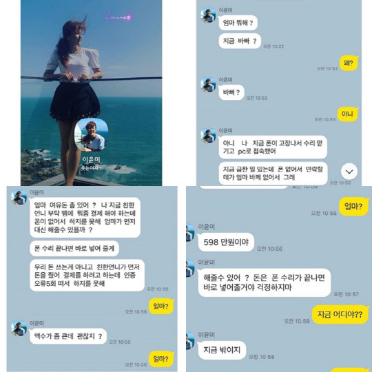 이윤미 피싱피해(사진=이윤미 인스타그램 캡처)